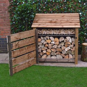 Rutland County Garden Furniture Ltd - Greetham 4ft Log Store with Doors and Kindling Shelf - L80 x W123 x H128 cm - Rustic Brown Rutland County Garden Furniture Ltd - Greetham 4ft Log Store with Doors and Kindling Shelf - L80 x W123 x H128 cm - Rustic Brown