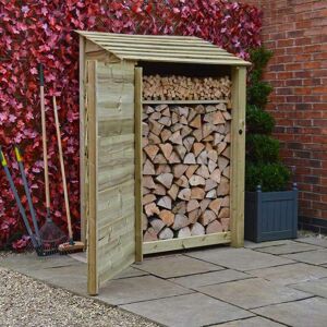 Rutland County Garden Furniture Ltd - Greetham 6ft Log Store with Doors and Kindling Shelf - L80 x W123 x H181 cm - Light Green Rutland County Garden Furniture Ltd - Greetham 6ft Log Store with Doors and Kindling Shelf - L80 x W123 x H181 cm - Light Green