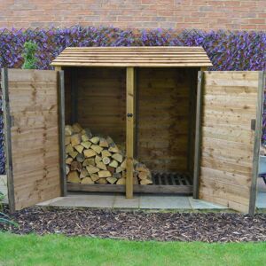 Rutland County Garden Furniture Ltd - Hambleton 6ft Log Store with Doors - L80 x W180 x H181 cm - Rustic Brown Rutland County Garden Furniture Ltd - Hambleton 6ft Log Store with Doors - L80 x W180 x H181 cm - Rustic Brown