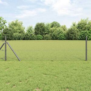 Hexagon Fence Grey 0.8 x 100 m Steel Vidaxl Hexagon Fence Grey 0.8 x 100 m Steel Vidaxl