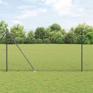 Fence with Posts Grey 1.6 x 50 m PVC-coated steel Vidaxl Fence with Posts Grey 1.6 x 50 m PVC-coated steel Vidaxl