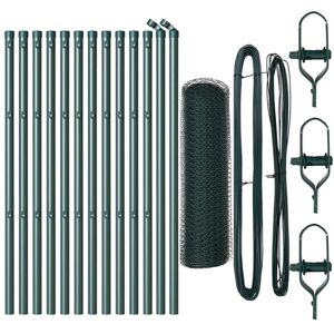 Fence with Posts Green 0.5 x 25 m PVC-coated steel Vidaxl Fence with Posts Green 0.5 x 25 m PVC-coated steel Vidaxl