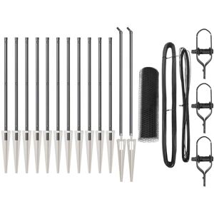 Fence with Posts Grey 0.5 x 25 m PVC-coated steel Vidaxl Fence with Posts Grey 0.5 x 25 m PVC-coated steel Vidaxl