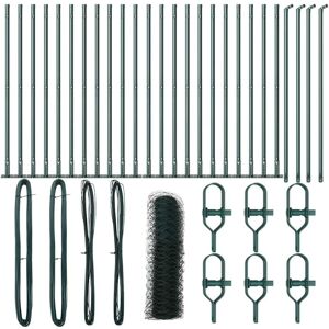 Fence with Posts Green 0.5 x 50 m PVC-coated steel Vidaxl Fence with Posts Green 0.5 x 50 m PVC-coated steel Vidaxl