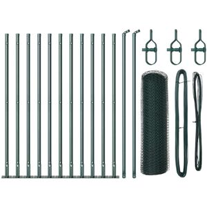 Fence with Posts Green 0.5 x 25 m PVC-coated steel Vidaxl Fence with Posts Green 0.5 x 25 m PVC-coated steel Vidaxl