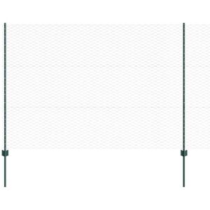 Fence with Posts Green 1.5 x 10 m Steel Vidaxl Fence with Posts Green 1.5 x 10 m Steel Vidaxl