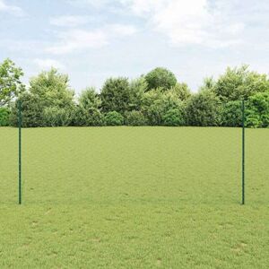 Fence with Posts Green 1.4 x 25 m Steel Vidaxl Fence with Posts Green 1.4 x 25 m Steel Vidaxl