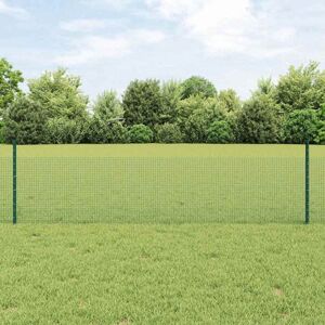 Fence with Posts Green 0.5 x 25 m Steel Vidaxl Fence with Posts Green 0.5 x 25 m Steel Vidaxl