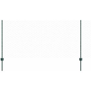 Fence with Posts Green 1 x 50 m Steel Vidaxl Fence with Posts Green 1 x 50 m Steel Vidaxl