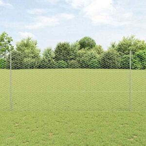 Vidaxl - Fence with Posts Silver 1.5 x 50 m Steel Vidaxl - Fence with Posts Silver 1.5 x 50 m Steel