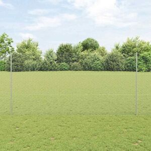 Vidaxl - Fence with Posts Silver 1.5 x 50 m Steel Vidaxl - Fence with Posts Silver 1.5 x 50 m Steel