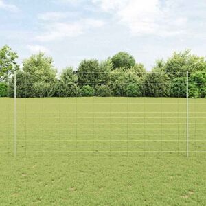 Vidaxl - Fence with Posts Silver 1.5 x 50 m Steel Vidaxl - Fence with Posts Silver 1.5 x 50 m Steel