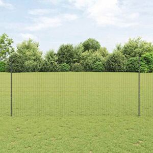 Fence with Posts Grey 1.4 x 10 m Steel Vidaxl Fence with Posts Grey 1.4 x 10 m Steel Vidaxl
