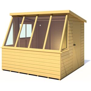 SHIRE Iceni 8 x 8 Feet Potting Shed Pre Hung Doors with Opening Glass Side Window Style b SHIRE Iceni 8 x 8 Feet Potting Shed Pre Hung Doors with Opening Glass Side Window Style b