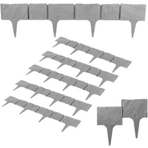 KADAX Lawn Edging 78 cm, 5 Pieces, Stone-Look Bed Edging, Plastic Bed Border, Mowing Edge, Garden Bed Border, Lawn Edging Stones (Grey) KADAX Lawn Edging 78 cm, 5 Pieces, Stone-Look Bed Edging, Plastic Bed Border, Mowing Edge, Garden Bed Border, Lawn Edging Stones (Grey)