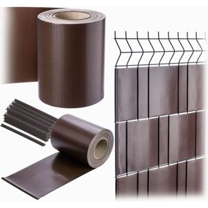 KADAX PVC privacy screen strips 35 m x 19 cm, brown for double wire fences, privacy screen with 20 fastening clips, windbreak, fence foil for wire KADAX PVC privacy screen strips 35 m x 19 cm, brown for double wire fences, privacy screen with 20 fastening clips, windbreak, fence foil for wire