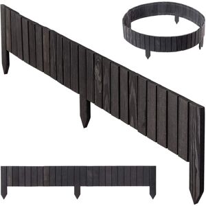 KADAX Wooden Lawn Edging, 116x15cm, Bed Border, Flexible Wooden Fence, Garden Fence, Garden Fence, Bed Border (Anthracite) KADAX Wooden Lawn Edging, 116x15cm, Bed Border, Flexible Wooden Fence, Garden Fence, Garden Fence, Bed Border (Anthracite)