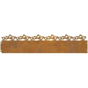 Lawn Edgings 20 pcs Rusty 103 x 0.05 x 22 cm Weathering Steel vidaXL Lawn Edgings 20 pcs Rusty 103 x 0.05 x 22 cm Weathering Steel vidaXL