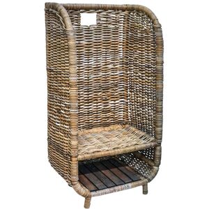 Log Trolley with Kindling Shelf - Natural Rattan - L35 x W52 x H100 cm - Brown Log Trolley with Kindling Shelf - Natural Rattan - L35 x W52 x H100 cm - Brown