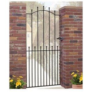 CANNOCK GATES Manor Tall Bow Top Single Gate - Solid Steel - Fits Gap of 914 mm x 1930 mm High - Electro Galvanised/Black Powder Coated CANNOCK GATES Manor Tall Bow Top Single Gate - Solid Steel - Fits Gap of 914 mm x 1930 mm High - Electro Galvanised/Black Powder Coated
