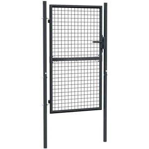 BONNEVIE Mesh Garden Gate,Entrance gate Galvanised Steel 100x200 cm Grey CFW87053 BONNEVIE Mesh Garden Gate,Entrance gate Galvanised Steel 100x200 cm Grey CFW87053