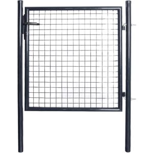 BONNEVIE Mesh Garden Gate,Entrance gate Galvanised Steel 85.5x100 cm Grey CFW94266 BONNEVIE Mesh Garden Gate,Entrance gate Galvanised Steel 85.5x100 cm Grey CFW94266
