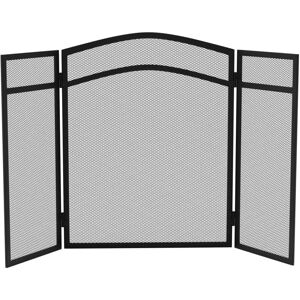 Home Discount - Milton 3 Panel Fire Guard Fireplace Screen Fence, Black Home Discount - Milton 3 Panel Fire Guard Fireplace Screen Fence, Black