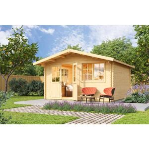 Lasita Maja - Norderney 3-Log Cabin, Wooden Garden Room, Timber Summerhouse, Home Office - L444.6 x W480 x H256.5 cm Lasita Maja - Norderney 3-Log Cabin, Wooden Garden Room, Timber Summerhouse, Home Office - L444.6 x W480 x H256.5 cm