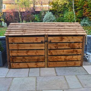 Rutland County Garden Furniture Ltd - Normanton 4ft Log Store with Doors and Kindling Shelf - L80 x W230 x H128 cm - Rustic Brown Rutland County Garden Furniture Ltd - Normanton 4ft Log Store with Doors and Kindling Shelf - L80 x W230 x H128 cm - Rustic Brown