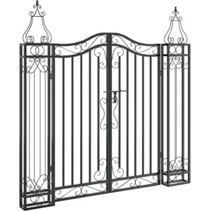 Garden Gate Black 121x8x120 cm Wrought Iron vidaXL Garden Gate Black 121x8x120 cm Wrought Iron vidaXL