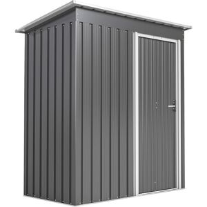 Outsunny - 5 x 3ft Garden Storage Shed Sliding Door Sloped Roof Tool Light Grey Outsunny - 5 x 3ft Garden Storage Shed Sliding Door Sloped Roof Tool Light Grey