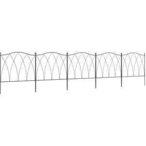 5PCs Decorative Garden Fencing Metal Border Edging - Outsunny 5PCs Decorative Garden Fencing Metal Border Edging - Outsunny