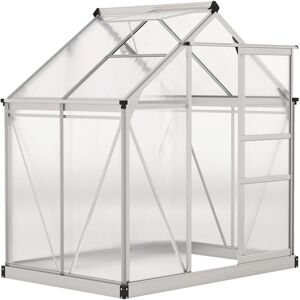 Outsunny 6x4ft Walk-In Polycarbonate Greenhouse Plant Grow Galvanied Aluminium Outsunny 6x4ft Walk-In Polycarbonate Greenhouse Plant Grow Galvanied Aluminium