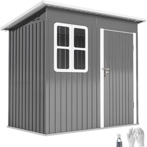 Outsunny Galvanised Steel Garden Shed - 7 x 4 ft - Grey Outsunny Galvanised Steel Garden Shed - 7 x 4 ft - Grey