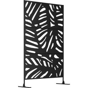 Outsunny Metal Outdoor Privacy Screen with Stand for Garden Black Outsunny Metal Outdoor Privacy Screen with Stand for Garden Black