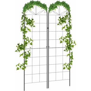 Outsunny - Set of 2 Metal Trellis for Climbing Plants, Grid Design, 50 x 180cm Outsunny - Set of 2 Metal Trellis for Climbing Plants, Grid Design, 50 x 180cm