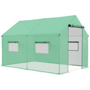 Outsunny - Tunnel Greenhouse w/ UV-resistant pe Cover, Wide Door, 2 x 3(m) Green Outsunny - Tunnel Greenhouse w/ UV-resistant pe Cover, Wide Door, 2 x 3(m) Green
