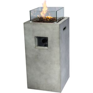 Teamson Home - Outdoor Garden Small Square Propane Gas Fire Pit Burner, Smokeless Firepit, Patio Furniture Heater with Glass Screen, Lava Rocks & Teamson Home - Outdoor Garden Small Square Propane Gas Fire Pit Burner, Smokeless Firepit, Patio Furniture Heater with Glass Screen, Lava Rocks &