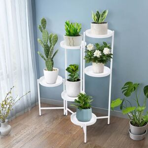 CNCEST Plant Stand with 6 Levels, Modern Iron Free Standing Flower Shelf for Garden CNCEST Plant Stand with 6 Levels, Modern Iron Free Standing Flower Shelf for Garden