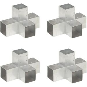 Vidaxl - Post Connectors 4 pcs x Shape Galvanised Metal 91x91 mm Vidaxl - Post Connectors 4 pcs x Shape Galvanised Metal 91x91 mm