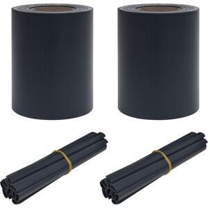 Garden Privacy Screens 2 pcs Dark grey 35 x 0.19 m pvc Vidaxl Garden Privacy Screens 2 pcs Dark grey 35 x 0.19 m pvc Vidaxl