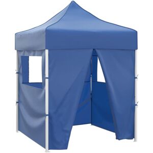 vidaXL Steel Blue 2x2m Folding Party Tent with 4 Sidewalls vidaXL Steel Blue 2x2m Folding Party Tent with 4 Sidewalls