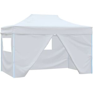 vidaXL Professional Folding Party Tent 4 Sidewalls Steel White 3x4m Canopy vidaXL Professional Folding Party Tent 4 Sidewalls Steel White 3x4m Canopy