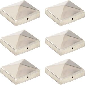 vidaXL Stainless Steel Pyramid Fence Post Cap 81x81 mm - Fence Post Topper vidaXL Stainless Steel Pyramid Fence Post Cap 81x81 mm - Fence Post Topper