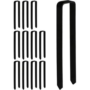 Relaxdays Ground Anchor Set of 12, Hard Soil, Rose Arch, Garden, Steel, XXL, HxWxD: 30 x 6.5 x 2.5 cm, Durable, Black Relaxdays Ground Anchor Set of 12, Hard Soil, Rose Arch, Garden, Steel, XXL, HxWxD: 30 x 6.5 x 2.5 cm, Durable, Black
