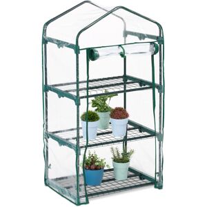 Relaxdays Balcony Greenhouse, PVC Film and Steel, HxWxD: 122 x 64 x 45 cm, 3-tier Foil Propagator, Green/Transparent Relaxdays Balcony Greenhouse, PVC Film and Steel, HxWxD: 122 x 64 x 45 cm, 3-tier Foil Propagator, Green/Transparent