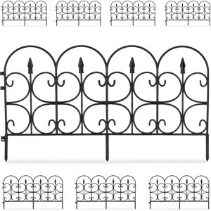 Relaxdays - Set of 8 Garden Edging, hwd: 38 x 68 x 1 cm each, Decorative Flowerbed Fence, Push-In, Antique, Plastic, Black Relaxdays - Set of 8 Garden Edging, hwd: 38 x 68 x 1 cm each, Decorative Flowerbed Fence, Push-In, Antique, Plastic, Black