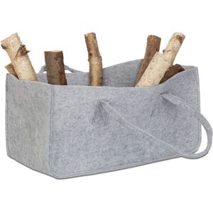 Set of 2 Relaxdays Felt Firewood Basket, Portable Magazine Holder, Wood Bin h x w x d: 25 x 25 x 50 cm, Grey Set of 2 Relaxdays Felt Firewood Basket, Portable Magazine Holder, Wood Bin h x w x d: 25 x 25 x 50 cm, Grey