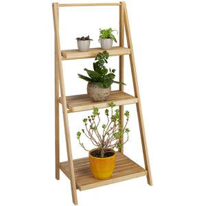 Relaxdays - Flower Stand, 3 Shelves, Bamboo, Foldable, Ladder Shelf, Plant Pedestal, HxWxD: 99 x 45 x 32 cm, Wood, Natural Relaxdays - Flower Stand, 3 Shelves, Bamboo, Foldable, Ladder Shelf, Plant Pedestal, HxWxD: 99 x 45 x 32 cm, Wood, Natural