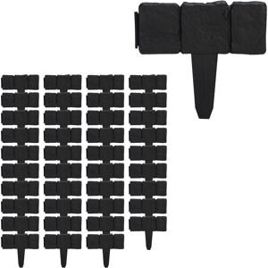 Relaxdays Garden Edging, 40 Piece Set, Flowerbed Lawn Border, Stone Effect, HxW: 10x25 cm, Push-In, Black Relaxdays Garden Edging, 40 Piece Set, Flowerbed Lawn Border, Stone Effect, HxW: 10x25 cm, Push-In, Black